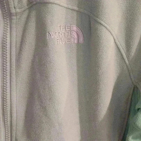 The North Face lime green zip‎ up fleece jacket women's large - Picture 2 of 6